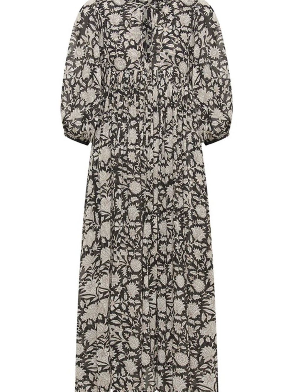 DAUGHTERS OF INDIA Kyra Maxi Dress Black & White Floral size Medium - Picture 5 of 8
